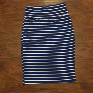 LulaRoe Blue Striped Skirt